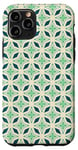 Coque pour iPhone 11 Pro Green Stars Clover Leaves Starfish Mediterranean Pattern