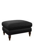 John Lewis Camber Leather Footstool, Dark Leg