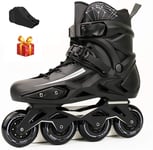 YDL Inline Skates for Women and Mens Professional Black Children's Single Row Skates High Performance Outdoor Adults Beginner Childrens Inline Speed Skates,Size:41 EU/8 US/7 UK/25.5cm JP