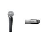 Shure SM58-LC Cardioid Dynamic Vocal Microphone with Pneumatic Shock Mount, Spherical Mesh Grille & SanDisk 128GB Ultra Flair USB 3.0 Flash Drive