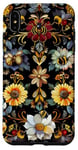 Coque pour iPhone XS Max Beau motif abeilles et fleurs noires