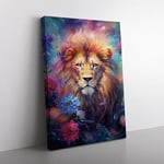 Leo Zodiac Impressionism Art Canvas Print for Living Room Bedroom Home Office Décor, Wall Art Picture Ready to Hang, 76x50 cm (30x20 Inch)