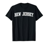 New Jersey NJ Varsity Style Garden State Grunge White T-Shirt