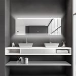 Talos Miroir de Salle de Bain à LED King - 160 x 60 cm - Couleur de la lumière : Blanc Neutre - Miroir cosmétique éclairé avec grossissement 3X - Horloge numérique - Cadre en Aluminium