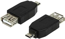 LogiLink AU0029 Adaptateur USB 2.0 Micro B Mâle/A Femelle Noir