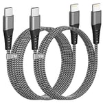 USB C to Lightning Cable 1M+2M[MFi Certified], Fast iPhone Charger Cable USB C iPhone Cable Fast Charging for Apple iPhone 14 Pro Max/13/12 Mini/11/X/8,Type C to Lightning Cable USB C iPhone Lead Wire