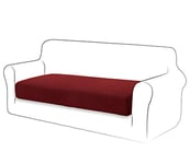 TIANSHU Housses de Coussin de Siège de Canapé Extensible, Housse Coussin Canapé Antidérapante Housse Assise Canapé élastique Housse Coussin Canapé d'angle Antipoussière (2 Places,Rouge Foncé)