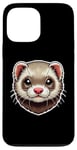 Coque pour iPhone 13 Pro Max Adorable Visage d'un Furet Dessin pour Amoureux des Animaux