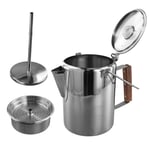 Camping Coffee Pot Stainless Steel, Percolator Coffee Pot, for Outdoor 98062