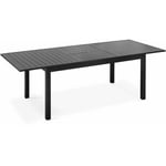 Table de jardin extensible en aluminium noir 8 places