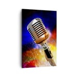 Impression sur Toile 80x120cm Tableaux Image Photo Microphone musique chanteur