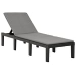 Prolenta Premium - Chaise Longue Avec Coussin Plastique Anthracite