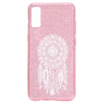 Coque Iphone XR paillettes rose dreamcatcher blanc