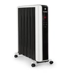 Klarstein Radiateur Electrique Mobile, Radiateur à Bain d'Huile à Faible Consommation d'Energie et Silencieux, 2.5kw, Chauffage Electrique avec Thermostat, Télécommande, Chauffage d'Appoint Portable