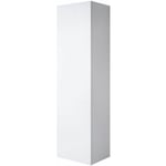 Armoire murale 1 porte Meuble de Rangement suspendu 40x165x29cm 4 compartiments Modèle Luke V4 Blanc Finition brillante