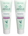 CIEL D'AZUR LABS - Denticlay Argile - Dentifrice Bio à l'Argile Blanche et à l'Eau Thermale de Digne les Bains - Certifié Bio Cosmos Organic - Tube 75ml - Romarin (Lot de 2)