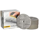 Mirka Iridium Premium Sandpaper Ø 125mm Grip 89-Hole, Grit 400, 100 pcs / For sanding of paint, putty, primer, wood, steel, mineral materials, plastic.