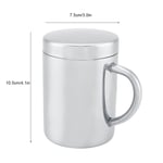 (M)Durable Stainless Steel Double Walled Insulated Mug Cups With Handle