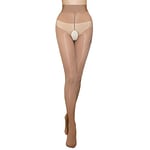 HTRUIYATY Collant Brillant Huileux Femme Sexy Collants Transparents éLastiques Taille Haute Brun