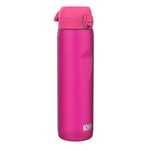 Ion8 1 Litre Water Bottle, Leak Proof, Flip Lid, Carry Handle, Rapid Liquid Flow, Dishwasher Safe, BPA Free, Soft Touch Contoured Grip, Ideal for Sports and Gym, Carbon Neutral Recyclon, 32 oz, Pink