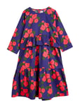 Roses Aop Woven Frill Dress Blue Mini Rodini