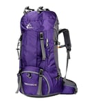 free knight Sac à dos étanche 60 l - Ultra léger - Pliable - Pour la pêche d'escalade - Pour le camping et l'extérieur - Avec housse de pluie (Violet)