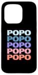 Coque pour iPhone 15 Pro Funny Modern Repeated Text Design Popo Grandpa Granddad