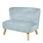 roba Canapé Enfant en Velours "Lil Sofa" Scandinave - 2 Places - Fauteuil Rétro Confortable pour Garçons - Bleu Clair