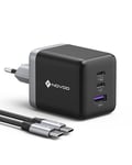 NOVOO 100W Chargeur USB C Rapide 3 Ports Prise USB C Compatible avec iPhone 16 Plus Pro Max 15 14 13 12 11 Galaxy PPS 45W S24 Ultra S23 S22 Pixel iPad MacBook Air Pro M3 M2 M1