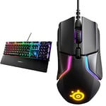 SteelSeries Apex 5 - Clavier de Gaming Hybride Mécanique - Illumination RVB par Touche - Affichage Intelligent OLED & Rival 600 - Souris de Jeu - Double Capteur Optique Truemove3+ de 12 000 Cpi