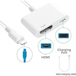 Lightning till HDMI-adapter 1080P Digital AV-adapter Sync