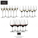 Riedel Veloce - Set 18 Glasses - 6 Champagne / 6 Riesling / 6 Cabernet Merlot