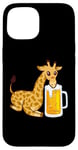 Coque pour iPhone 15 Girafe Bière amusante Amoureux de girafe – Girafe drôle