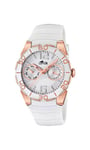 Lotus Women's Quartz Watch with White Dial Analogue Display and White Rubber Strap 15862/1