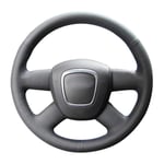 BEKwe Car Steering Wheel Cover,Fit for Audi A3 2006-2013 A4 (B8) A6 (C6) 2005-2011 Q5 2009-2012 Q7