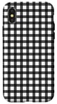 iPhone X/XS Black White Checkered Plaid Flannel Gingham Pattern Checker Case