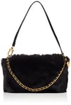 GUESS Women's Katey Luxe Mini Top Zip Shoulder Bag, Black, One Size