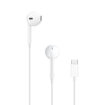 Apple Earpods med mikrofon og fjernkontroll, USB-C, Original - Hvit