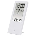 Hama Thermomètre numérique et hygromètre intérieur 2 en 1 (Thermo-hygromètre, Mesure la température ambiante et l'humidité, avec indicateur météo, écran Transparent, Affichage numérique, réveil,