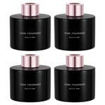 4pcs Empty Glass Diffuser Bottle 140ml/4.7oz Fragrance Accessories Black, Gold