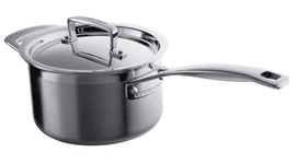 Le Creuset 3-Ply Stainless Steel Saucepan with Lid, 18 x 11.1 cm, 96200918001000, Silver