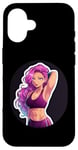 Coque pour iPhone 16 Rose Hair Anime & Manga Style Gym Girl In Stretching Pose