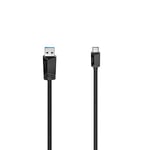 Hama Câble USB-C mâle - USB-A 3.2 Gen1 (Câble données/chargement rapide Super Speed, 5Gbit/s, 0.25 m, pour PC, Macbook, Tablette, Smartphone, Power Pack, Enceinte, Manette jeux, Garantie 10ans) Noir