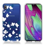 Deco Samsung Galaxy A40 skal - Vita Blommor