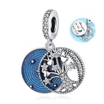 Nbsameng Arbre de la vie Charm,Bijoux femme,Pendentif avec Breloques,en Argent Sterling 925 avec 5A Zircone,Compatible pour Pandora & Européen Bracelets