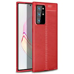 Samsung Galaxy Note 20 Ultra      Leather Texture Case    Red