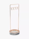 Stackers 8-Hook Jewellery Stand with Marble Effect Base, Rose Gold