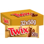 Twix Creamy Milk Chocolate Bars Biscuit Smooth Caramel Filling Box Pack 32 x 50g