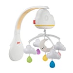 Fisher-Price Nuages Apaisants mobile musical pour lit bébé avec détecteur de pleurs, sons et lumières, transformable en veilleuse, dès la naissance, GRP99