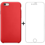 Coque en Silicone pour iPhone SE 2022 5G Rouge + Film Verre trempé pour iPhone SE 2022 5G - Yuan Yuan